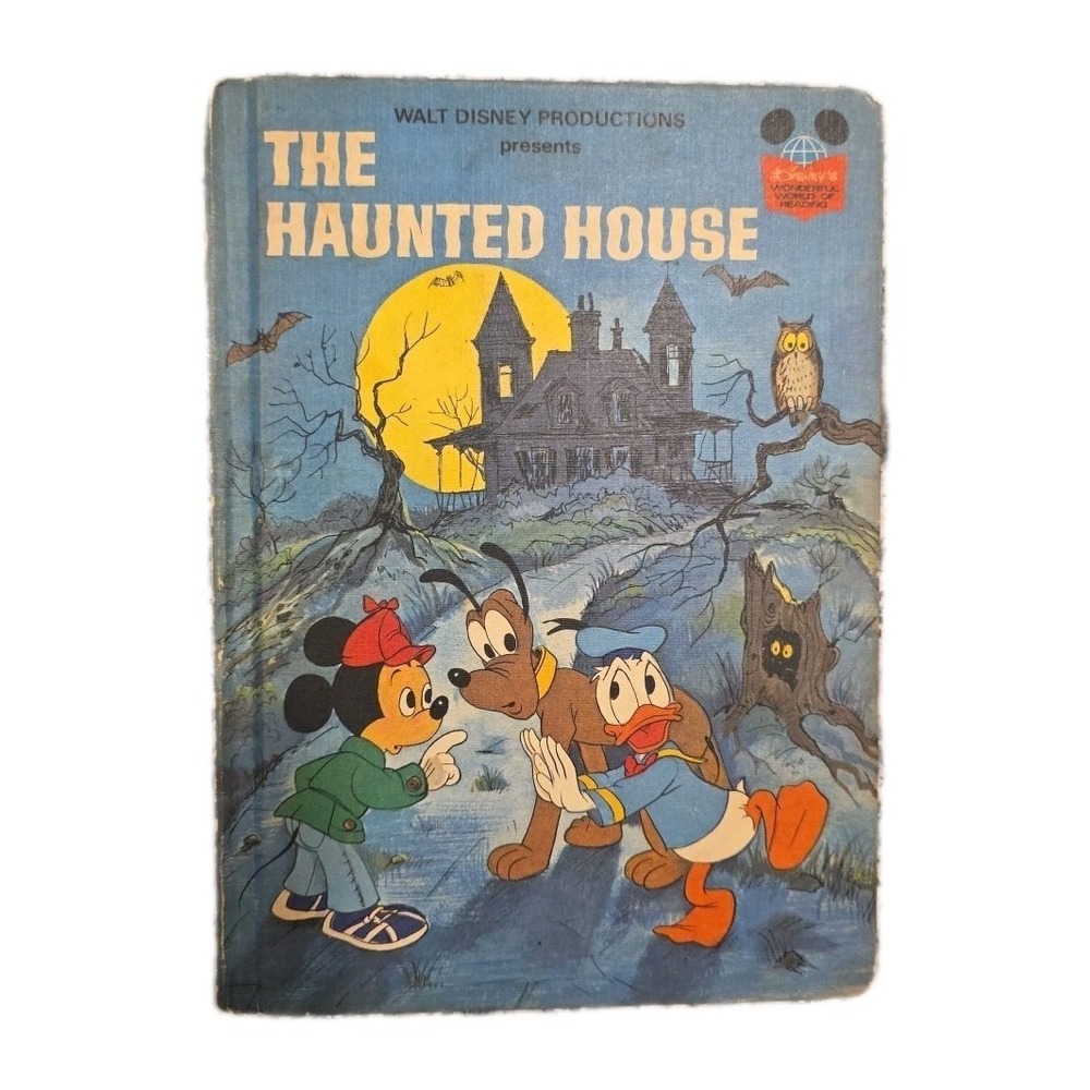 Vintage Halloween Book Walt Disney Productions Mickey Mouse Haunted House 1975